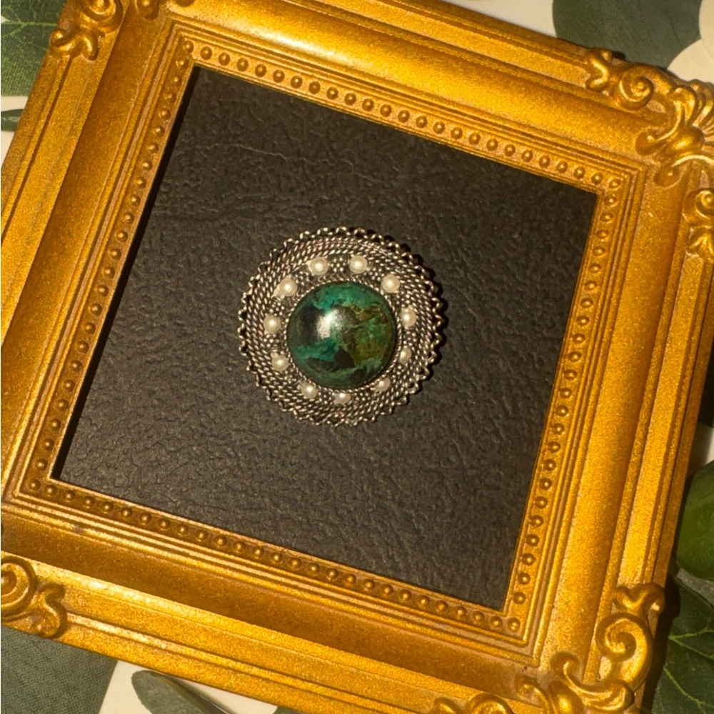 Sterling Eilat Stone VTG Brooch/Pendant - Picture 3 of 15